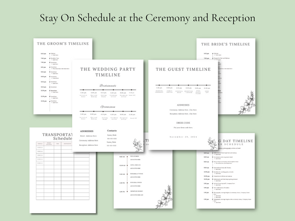 Sage Green Luxe Ultimate Bridal Glow Wedding Planning Editable CANVA Template- Botanical & Polished