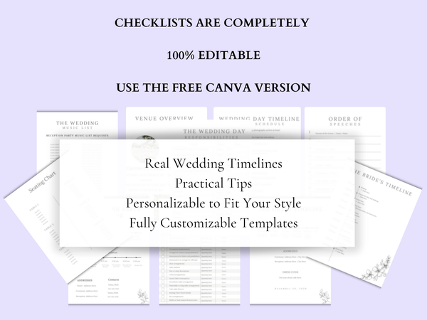 Pastel Gardens Ultimate Bridal Glow Wedding Planning Editable CANVA Template- Whimsical & Colorful