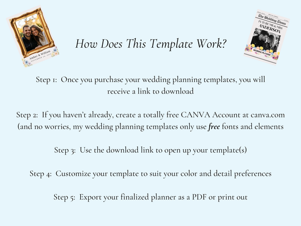 Pastel Gardens Ultimate Bridal Glow Wedding Planning Editable CANVA Template- Whimsical & Colorful