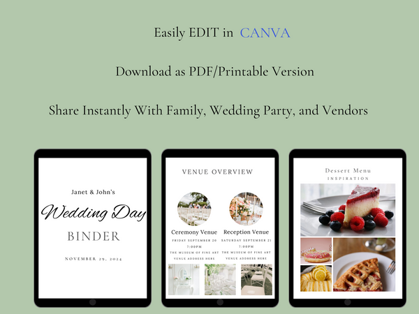 The Ultimate Bridal Glow Wedding Planner and Spreadsheet BUNDLE- COMPLETE PACKAGE of CANVA and GOOGLE SHEETS