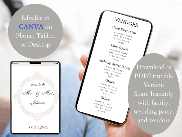 Dusty Blue Ultimate Bridal Glow Wedding Planning CANVA Editable Template