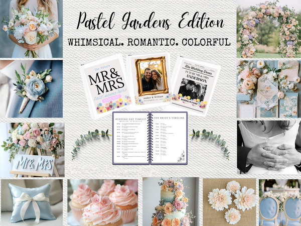 Pastel Gardens Ultimate Bridal Glow Wedding Planning Editable CANVA Template- Whimsical & Colorful