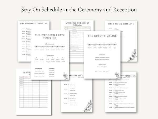 Wedding day planning binder for brides to plan their wedding day with no stress