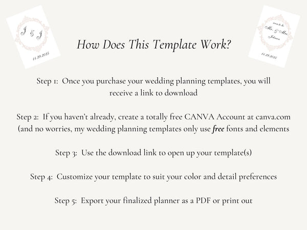 How to use your wedding planner