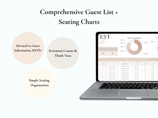 Ultimate Bridal Glow Wedding Planning Spreadsheet GOOGLE SHEETS