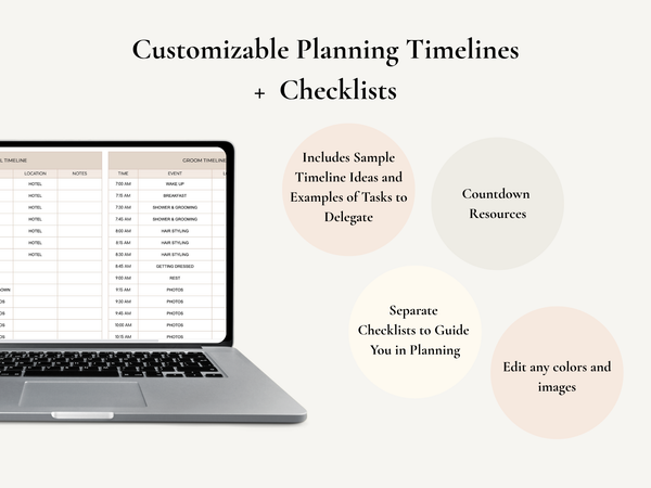 Ultimate Bridal Glow Wedding Planning Spreadsheet GOOGLE SHEETS