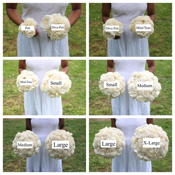 sola flower bouquet sizes