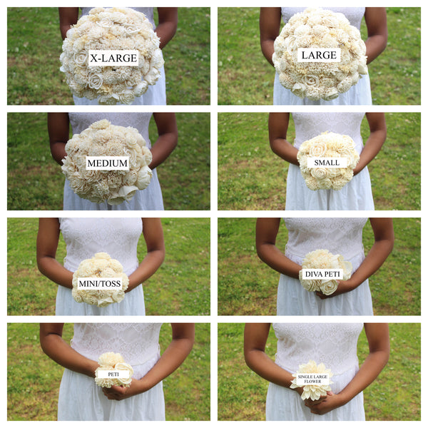 sola flower bouquet sizes