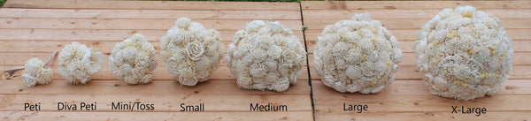 sola flower bouquet sizes