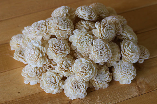 Wholesale/Bulk Wood Sola Bali Flowers 2"