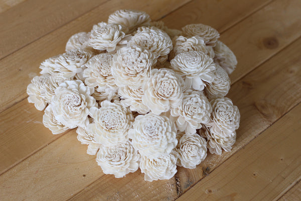 Wholesale/Bulk Wood Sola Bali Flowers 2"