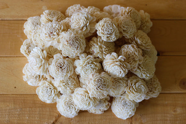 Wholesale/Bulk Wood Sola Bali Flowers 2"
