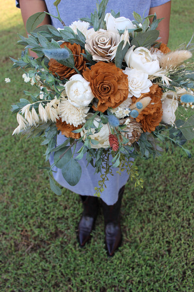 sola wood flower fall bouquet burnt sienna
