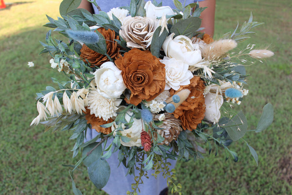 sola flower wedding bouquet fall winter