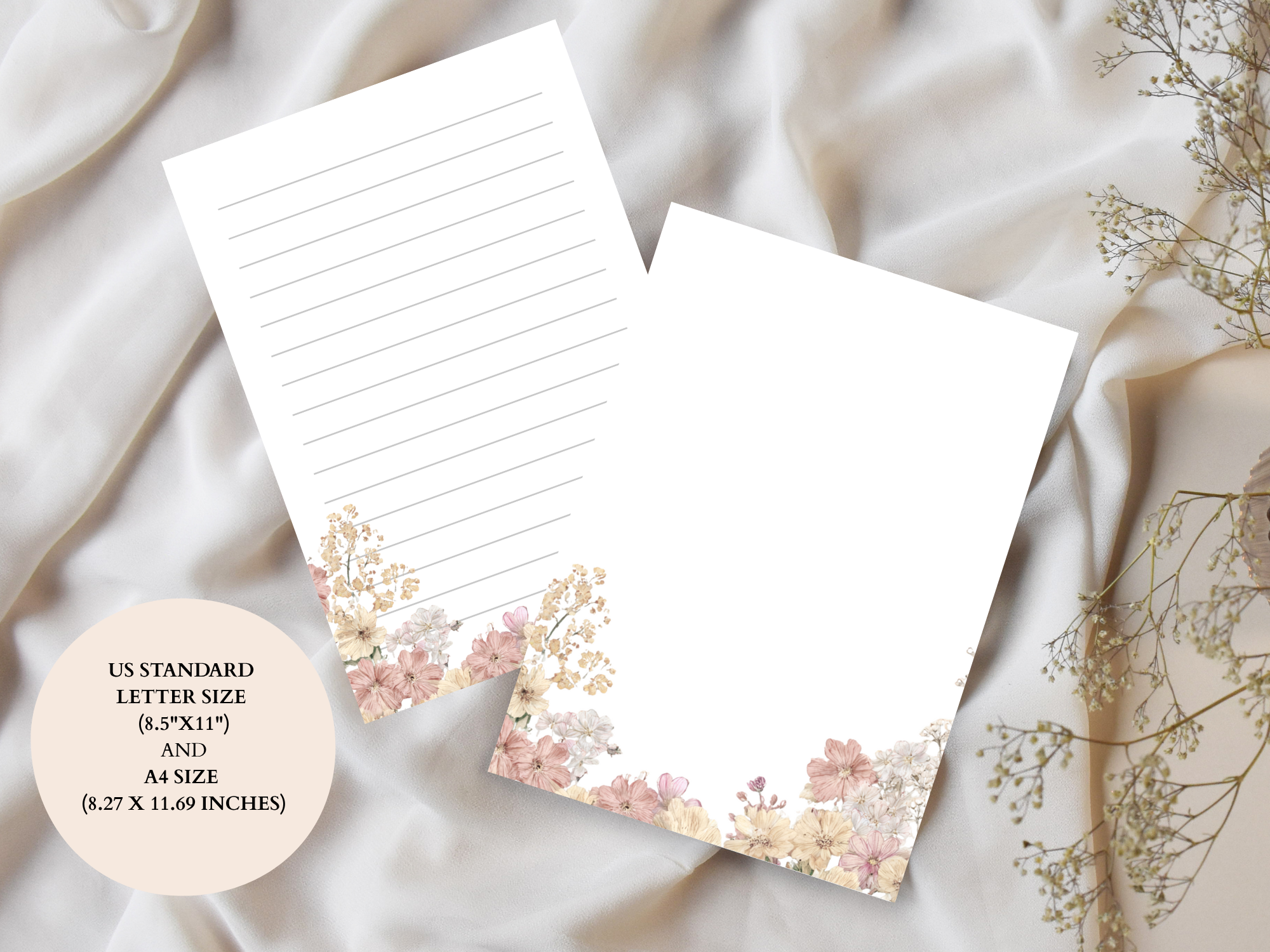 Whimsical Wildflower Stationery Printable