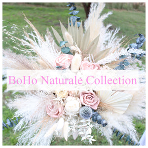 boho naturale collection featuring pampas grass dried palm leaves dried flowers