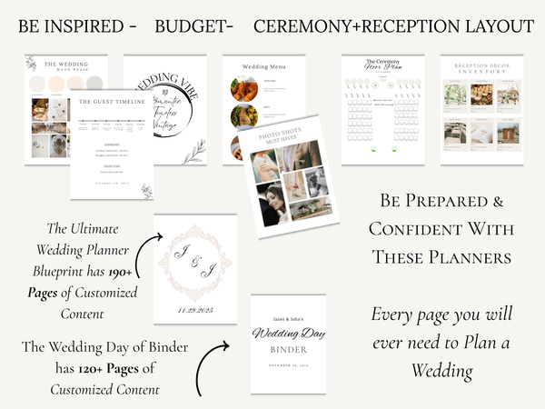 The Ultimate Bridal Glow Wedding Planner and Spreadsheet BUNDLE- COMPLETE PACKAGE of CANVA and GOOGLE SHEETS