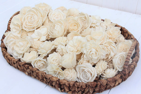 100 Sola Wood Flower Assortment 50 Sola Flower Assortment/ Farmhouse Decor/ Wedding Flowers