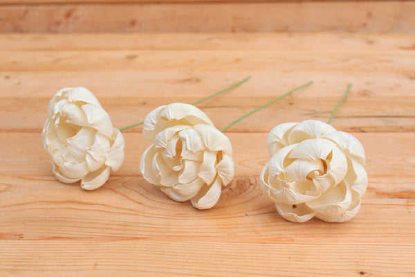 Sola Wood Love Peony Flowers, Sola Flowers on Stems, Centerpiece Flowers, Farmhouse Decor