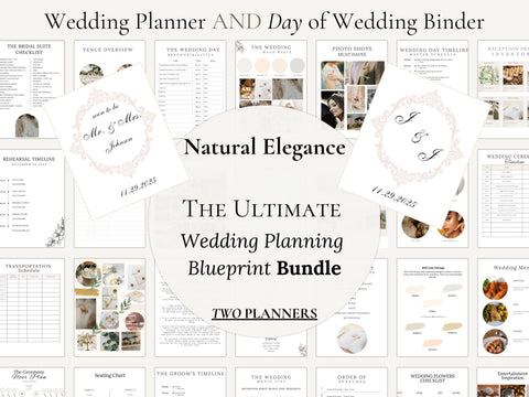 Wedding day digital planner in neutral tones