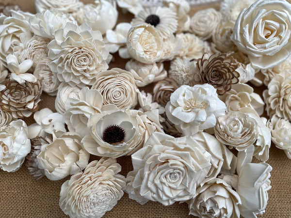 100 Sola Wood Flower Assortment 50 Sola Flower Assortment/ Farmhouse Decor/ Wedding Flowers