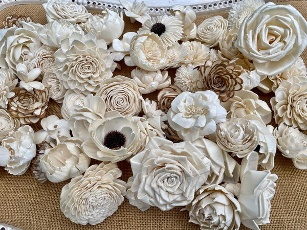 100 Sola Wood Flower Assortment 50 Sola Flower Assortment/ Farmhouse Decor/ Wedding Flowers
