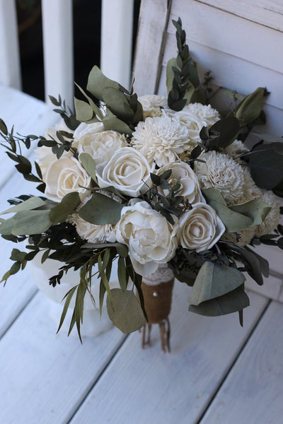 Greenery Sola Wedding Bouquet, Sola Flower Bouquet, Sola Flower Centerpiece