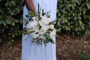 Green Sola  Wedding Bouquet, rustic woodland wedding bouquet