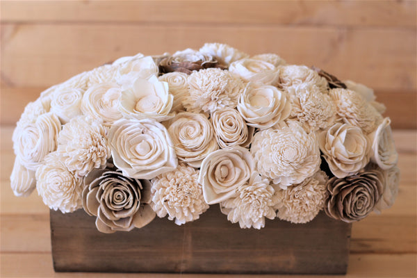 Sola Wood Flower Centerpiece- Rustic Decor- Wedding Centerpiece