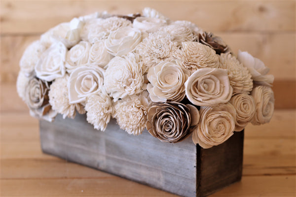 Sola Wood Flower Centerpiece- Rustic Decor- Wedding Centerpiece