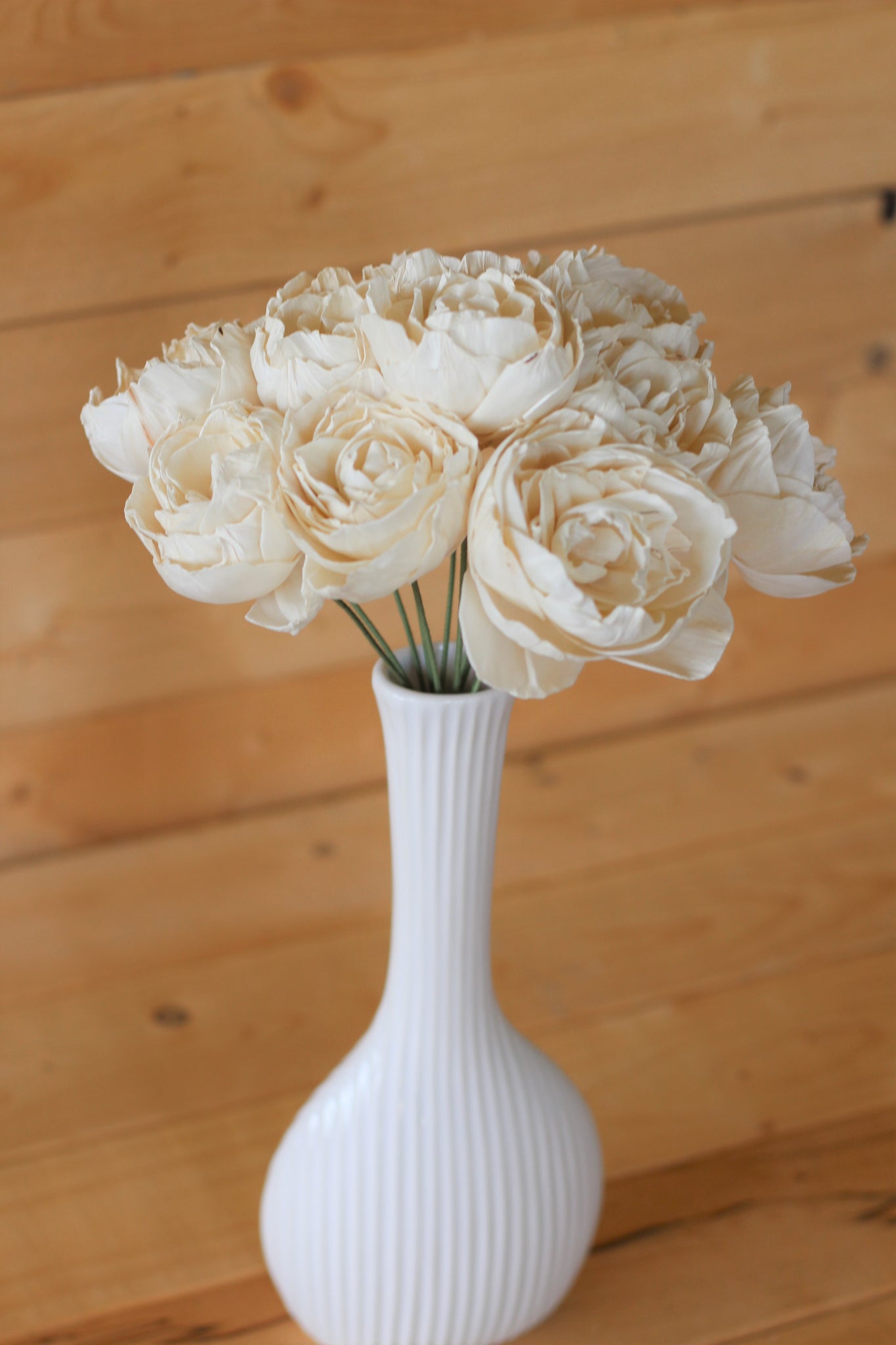 12 Stemmed Sola Wood Peony Centerpiece (Choose Your Color)