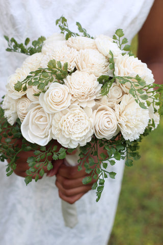 Ivory Sola Wood Bridal Bouquet