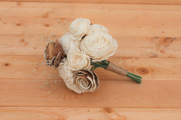 Rustic Woodland Sola Flower Centerpiece