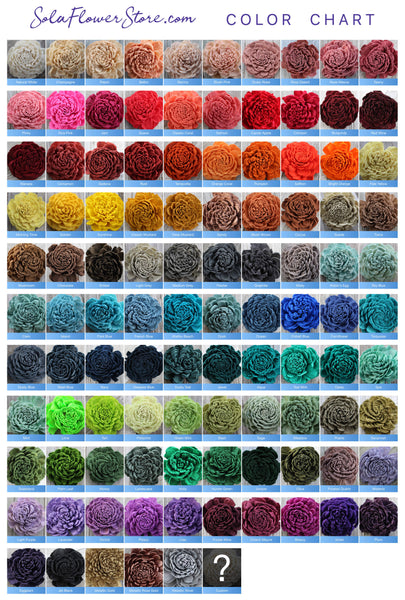 sola wood flower color chart