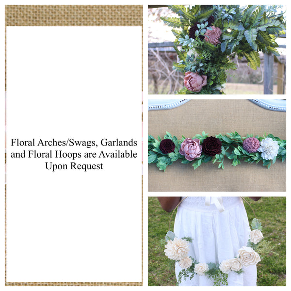 sola flower arch garland and hoop