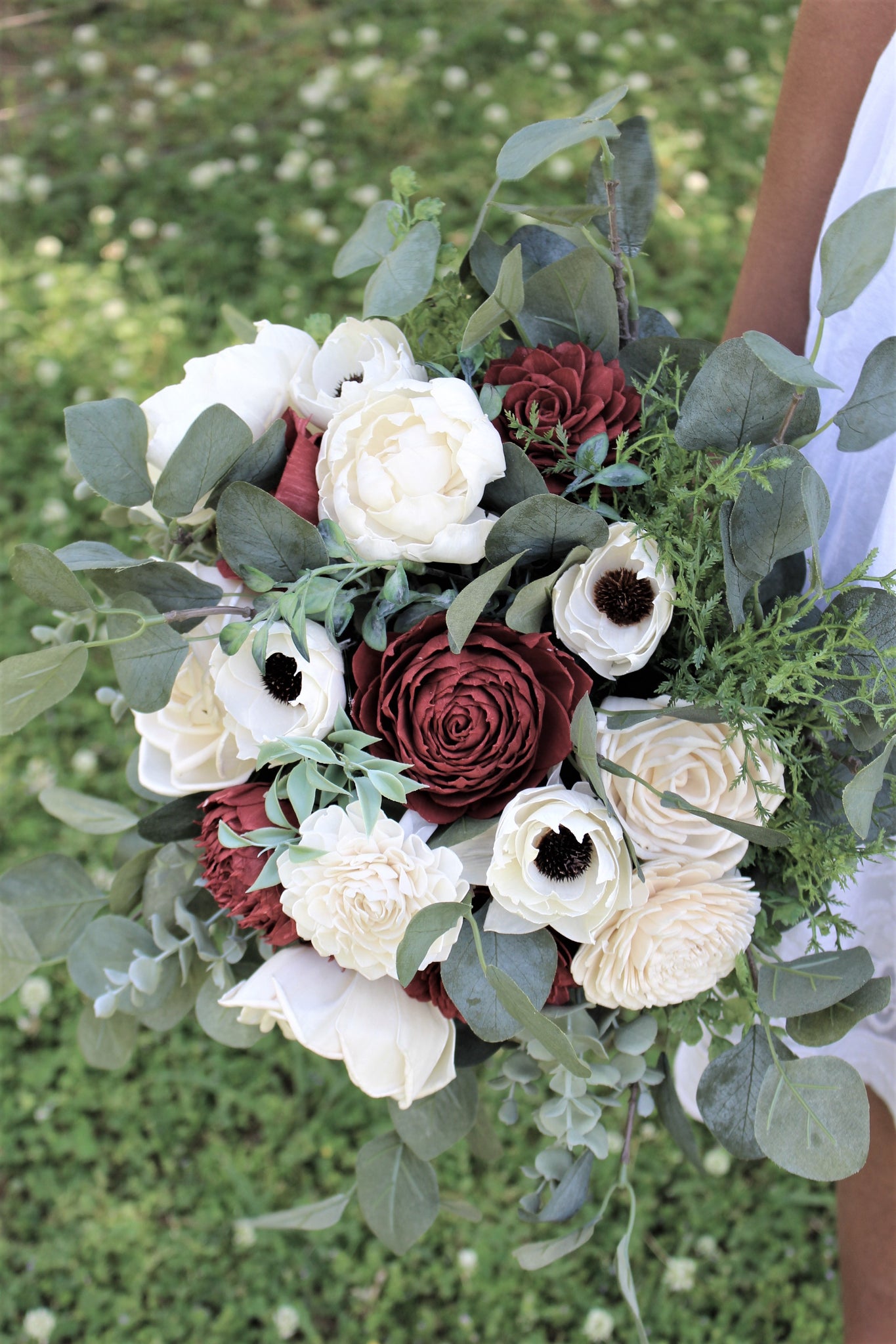 sola wood flower bouquet with anemones