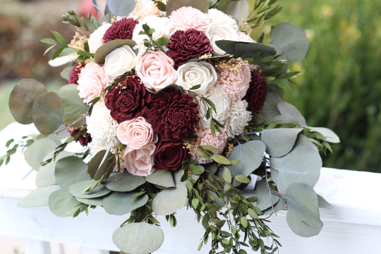 Dusty Rose Blush Pink Rose Sola Wedding Flower Bouquet – SolaFlowerStore