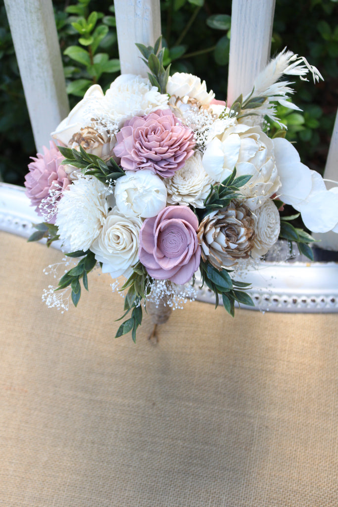 Dusty Rose Blush Pink Rose Sola Wedding Flower Bouquet – SolaFlowerStore