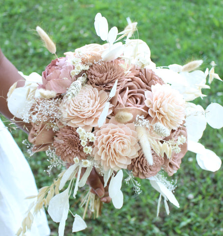 Blush Pink Dusty Rose Sola Flower Naturals Bouquet, Sola Flower Bouquet