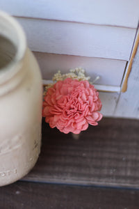 Coral Carnation Boutonniere