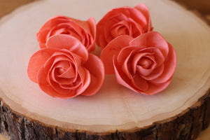 Coral Love Rose  Sola Wood Flowers (Set of 12)