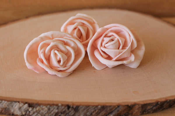 Blush Pink Premium Sola Wood Flowers (Set of 12)