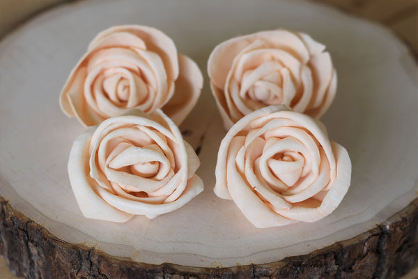 Peach Premium Sola Wood Flowers (Set of 12)
