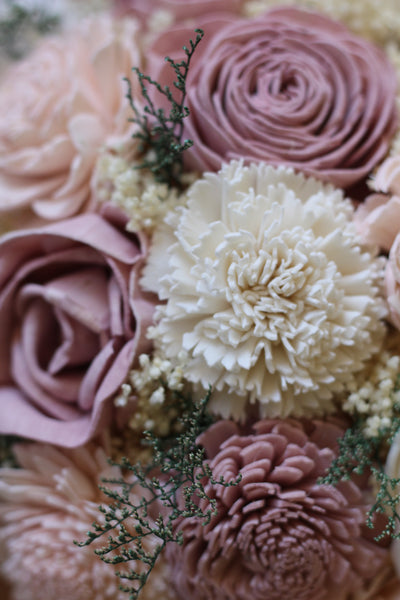 Mauve Blush pink Sola Wood Bouquet,  Pink Sola Wood Bouquet, Pink Bouquet, Burgundy, Blush Pink, and Ivory Bouquet, wedding bouquet