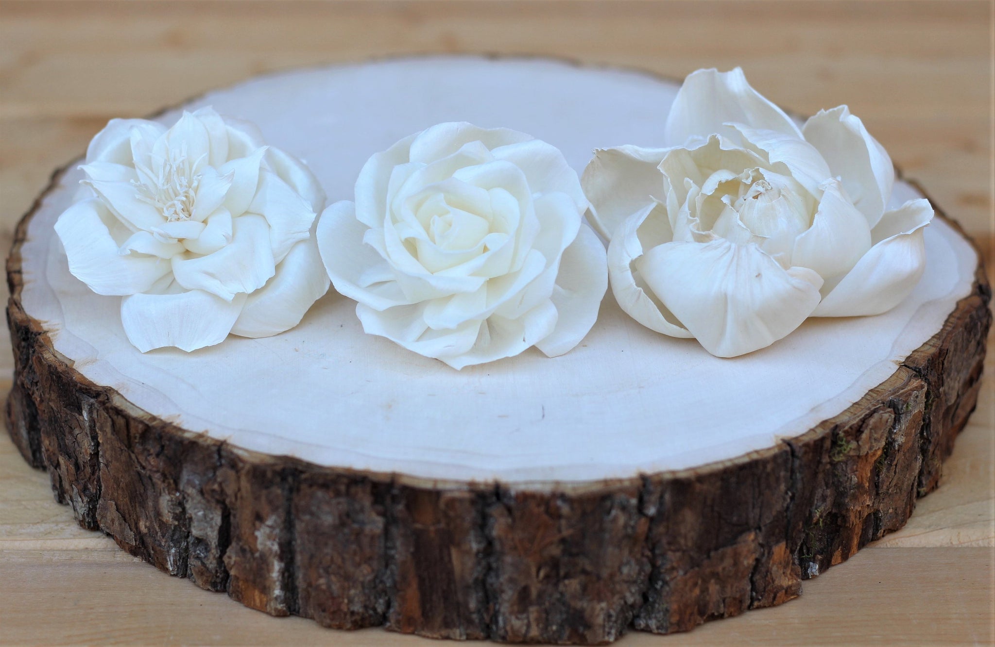 Assorted Sola Wood Flowers 2.5" - 3" -  Set of 12