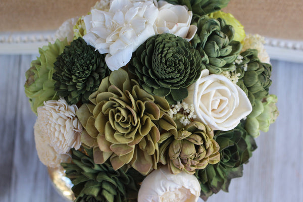 Succulent Sola Flower Bouquet, Made to Order Wedding Bridal Bouquet