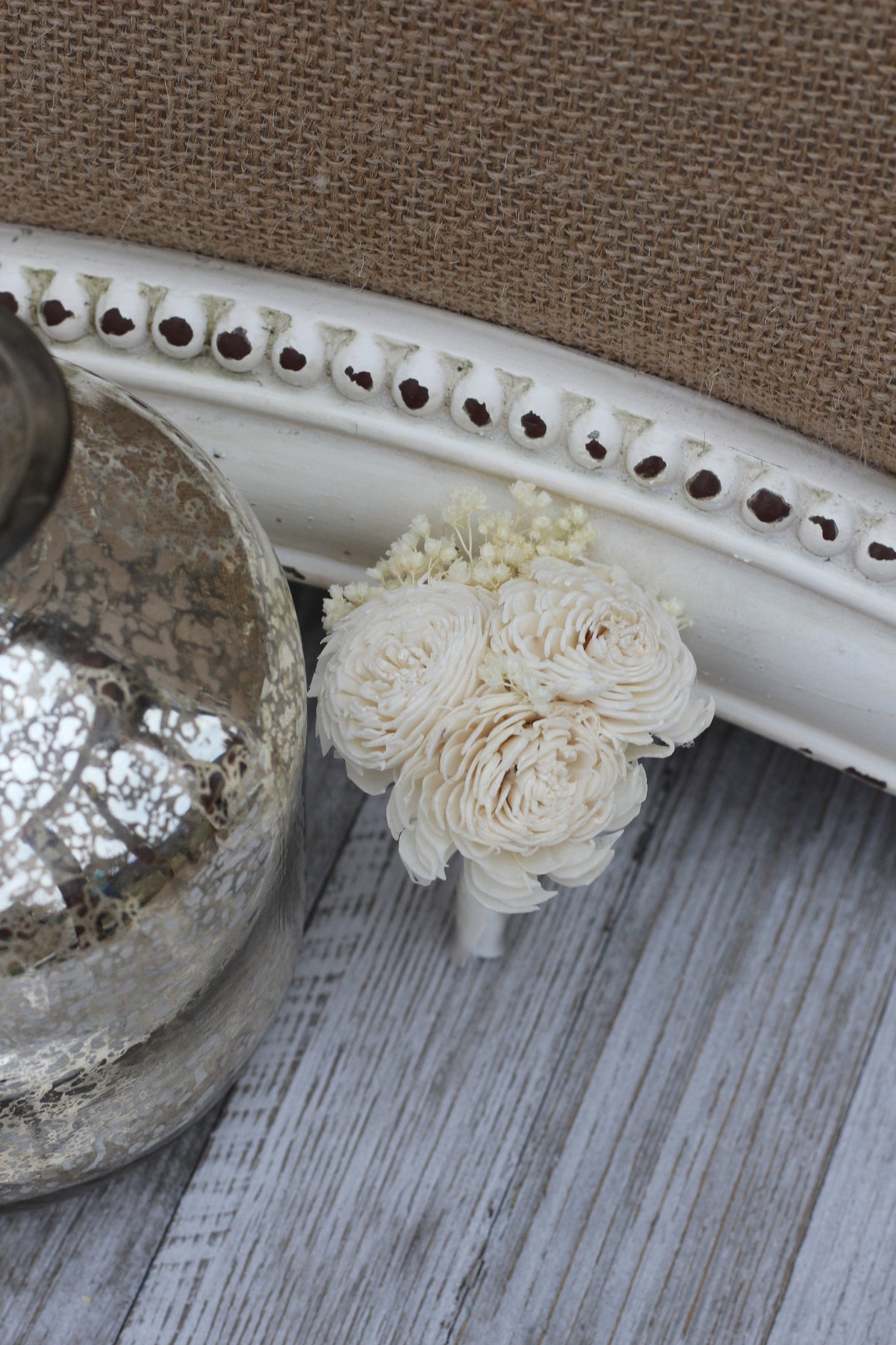 Groomsman boutonniere, groom boutonniere, sola flowers, rustic wedding, country wedding, buttonhole