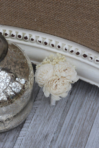 Groomsman boutonniere, groom boutonniere, sola flowers, rustic wedding, country wedding, buttonhole