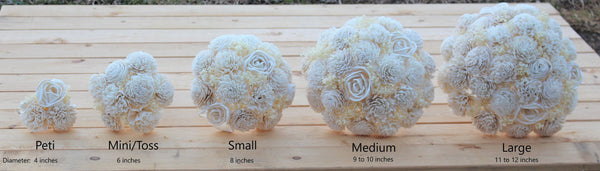 Yellow ivory sola wedding bouquet