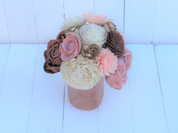 Rose Gold Sola Flower Centerpiece Arrangement